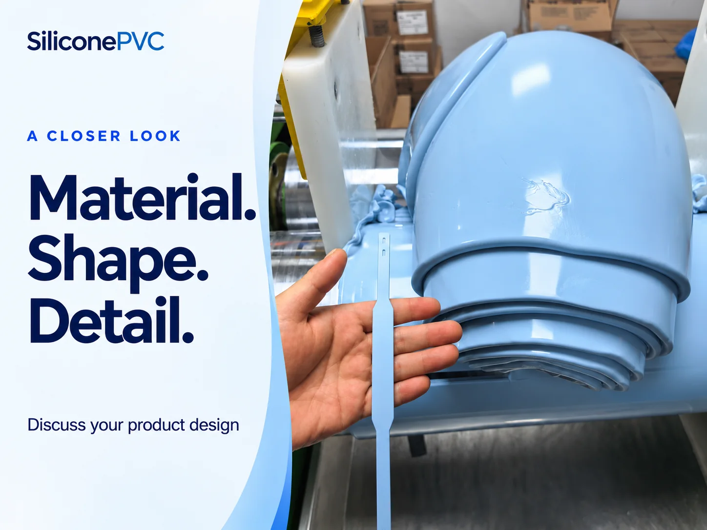Material, shape and detail: silicone mixing and strap sample poster