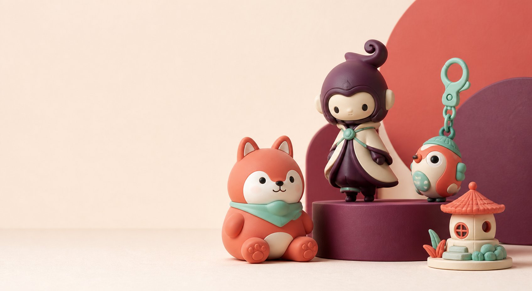 Custom silicone and PVC collectible figures in a premium studio setting