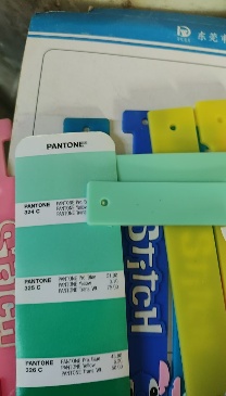 Pantone color references and product color samples